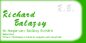 richard balazsy business card
